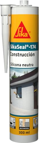 SIKA - Silicona neutra - SikaSeal 174 Construcción - Blanco - Sellador de silicona para marcos de puertas y ventanas - Muy bajo olor - 300ml
