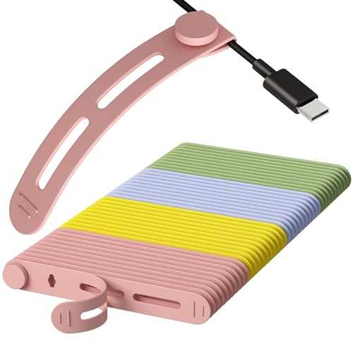 Nearockle 40 Stück Silikon Kabelbinder Wiederverschließbar (8cm Lang)