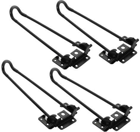 Tischgestell, Tischbeine, klappbares Haarnadelbein, Ersatzfüße, faltbares Tischbein aus Metall, Heim-DIY-Projekte, für Möbel, Laptop-Tisch, Mini-Schreibtisch, mit Befestigungsschrauben (Color : Black