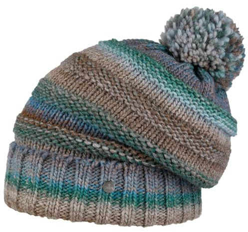 LIERYS Fauske Bommelmütze Strickmütze Umschlag Made in Germany Damen und Herren Herbst Winter