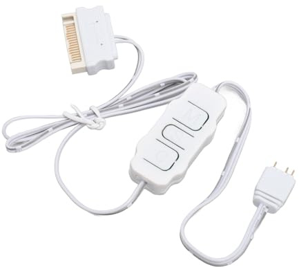 ARGB-Controller, 5 V, 3-Poliges Produkt Zu SATA-Netzteil, Tragbarer Lichtstreifen-Fernbedienungscontroller Für PC-Lüfter, Kühler, DIY-Geräte (White)