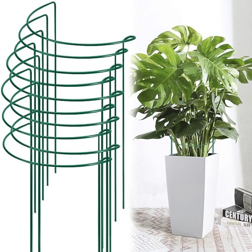 Pflanzenstütze aus Metall, 10 Stück Rankhilfe Staudenhalter, Halbrunde Garten Pflanzenhalter Blumenstütze Pflanzenstütze für Topfpflanzen, Tomaten, Gemüse, Rose, Pfingstrose (20 * 35cm)