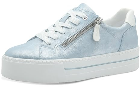 Jana Sneaker da Donna con Suola Platform con Cerniera Vegan, Blu (Sky Metallic), 37 EU