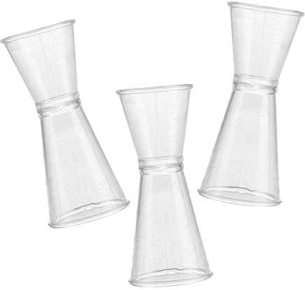 OKUMEYR 3stücke Doppelseitiger Kunststoff Messbecher Bar Jigger Cocktail Maßbecher Für Präzises Spirituosen Messen Langlebig Transparent Für Bar Party Wein Drinks