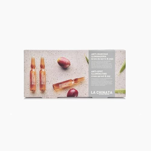 Ampollas Anti-Manchas Iluminadora Brote de Berro y Soja La Chinata - Tratamiento Intensivo para Manchas y Luminosidad - Hidratación Profunda y Protección Antioxidante - 20ml
