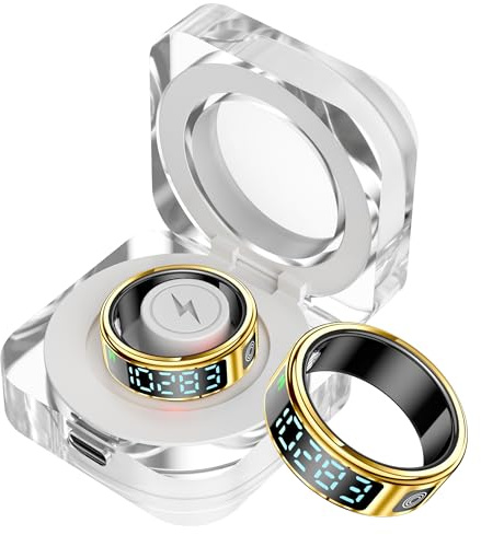 Yeforu Smart Ring - Anello fitness da uomo e donna, con schermo a LED, contapassi, contacalorie, cardiofrequenzimetro, monitoraggio del sonno, per telefoni Android e iOS