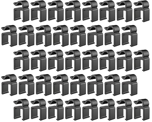 JEWEDECO 40pcs Cable Clips Plastic Mic Clips for Stands Cable Organizer Mobile Phone Holder for Phone Tripod Stand and Arm for Running