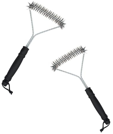 HSUYUN 2 Pièces Brosse Barbecue, Triangulaire Brosse Grille Barbecue, avec Poignée Brosses à Barbecue, 30 cm Brosse a Barbecue, pour Four à Griller, Gril à Gaz, Gril à Charbon de Bois