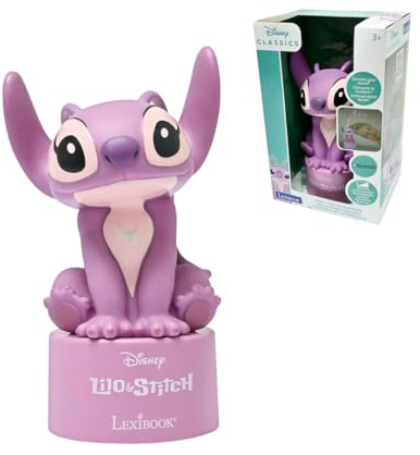 Lexibook, Disney Stitch, Enceinte Bluetooth veilleuse Angel, Rose, NS02D1