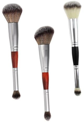CALLARON 3 Stück Doppelkopf Make up Pinsel Lidschatten Rouge Highlight Kosmetikpinsel Reisegröße Make up Zubehör