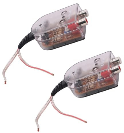 NUOBESTY 2 Set Convertitore Audio Auto Adattatore Bassa Frequenza Design Trasparente E Rumore Accessorio Per Impianto Stereo Auto 2 Pezzi * 2