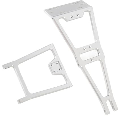 Asixxsix Kit de Construcción de Camiones y Remolque RC, 1/10 Escala de Cabrestante Doble Stent de Rescate de Remolque de Grúa Restringir Compatible con Scx10 Capra Lcg Marco (Silver)