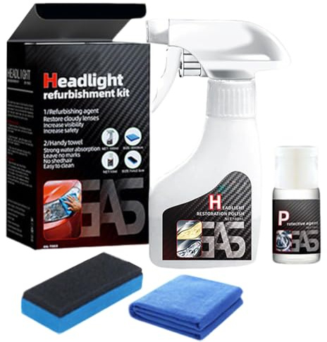 Headlight Restoration Kit, 2025 New Headlight Restorer, Headlamp Restoration Kit, Car Headlight Restoration Kit,180 Ml Automotive Headlamp Restoration Fluid (1, white)