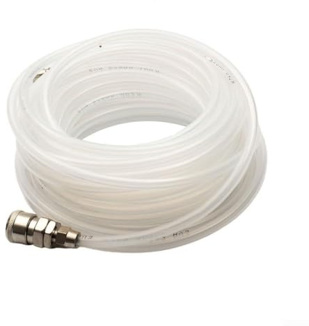 Eawfgtuw Pour tuyau d'air de 5 mm de diamètre intérieur, 5 x 8 mm Tube pneumatique en PE pour compresseur d'air avec connecteurs rapides (type C), 10/15/20 m, rouge ou transparent (blanc, 20 m)