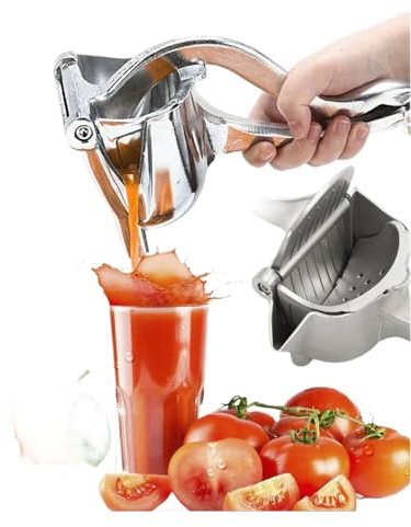 Premium Kitchen Essentials Manual Citrus Juicer, Professional-Grade Aluminum Silver, Heavy-Duty Hand Press for Oranges, Lemons and Tomatoes with Ergonomic Grip, Non-slip Base, 30 cm Height