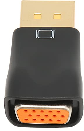 FAUOSWUK Adaptador DisplayPort a VGA 60Hz Adaptador a VGA Compacto Portátil Macho a Hembra para Monitor de Computadora HDTV Material ABS Negro