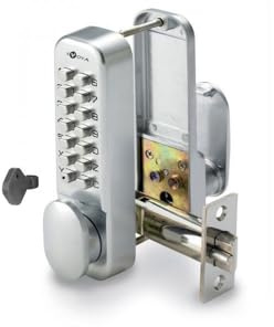 EVOYA WS6-CSP Verrou à code mécanique avec pêne à larder, changement de code sans démontage, finition inox Satiné