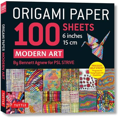 Origami Paper 100 Sheets Modern Art 6 15 Cm: Art by Bennett Agnew for Psl Strive: Double-sided Sheets Printed With 12 Different Designs (Instructions for 5 Projects)