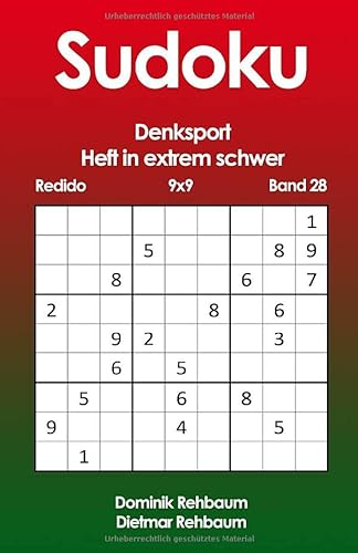 Redido Sudoku Heft in extrem schwer | Denksport | 9x9 | Band 28
