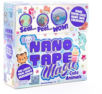 Nano Tape Magic Cute Animals Kit - Arts and Crafts Toys for Children - Nano Tape Bubbles Set - Birthday Presents for Girls - Kawaii Art Project for Kids - Complete Beginners Set