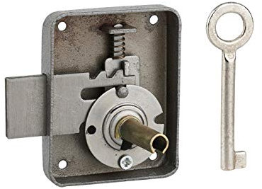 THIRARD - Serrure De Meuble Paris Pour Porte D'ameublement - Droite - Axe 35 Mm - 60 x 70 Mm - Gris - 1 Clé - Coffre Et Pêne Acier - Sécurité Pour Meubles