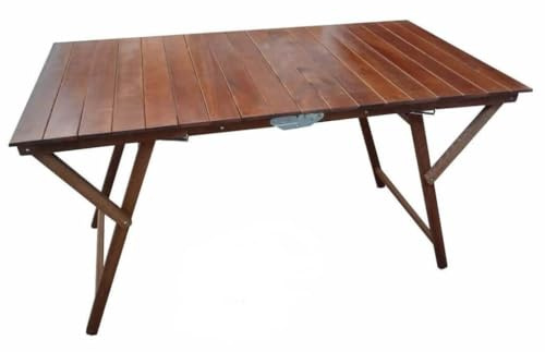 milani home - tavolo pieghevole, legno, pieghevole salvaspazio, 6 posti, tinta noce, piano 70 x 140 cm