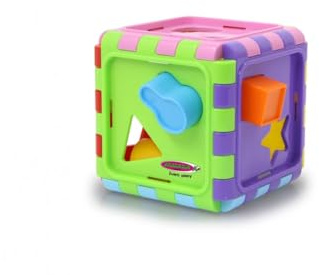JAMARA 460579 - Formwürfel Creative Cube - fördert spielerisch die feinmotorischen Fähigkeiten, 10 Formen in 5, Je 2 Einschubformen an 5 Seiten, Spiegel, mehrfafbig, Bunt