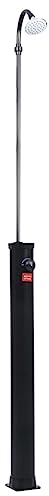 vidaXL Garden Solar Shower - 215 cm High, 8L Water Capacity, Black PVC & ABS Solar-Powered Outdoor Pool Shower with Temperature Setting