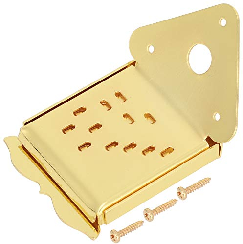 Mandoline Metal Bridge Mandolin Saitenhalter Ersatz für 8/10/12 Loop-End String Mandoline(QB11 Golden mit Muster) Leistungszubehör