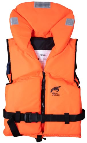 HonuNautic Chaleco Salvavidas de plástico sólido para niños y Adultos, 100 N, CE ISO 12402-4, tamaño 4, para niños de 30 a 40 kg, Color Naranja