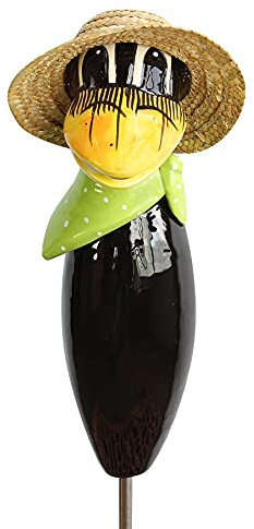 Manufaktur Lichtbogen Gartenfigur Rabe aus Keramik 30 cm grün