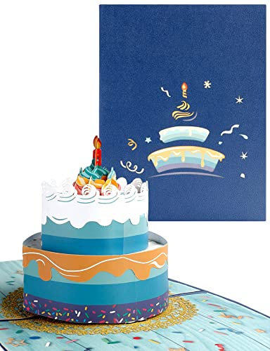 3D Geburtstagskarte, Pop Up Geburtstagskarte, doppelschichtige Pop-Up-Geburtstagskarte, Kuchen mit Umschlag, Grußkarte für Familie, Freunde, Kinder, Liebhaber