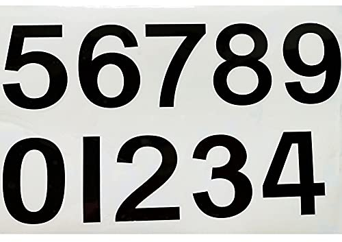 HUARONG 3 Nich (0–9) Metall-Hausnummer Mülltonnenaufkleber Straßenname, zum Anbringen von Türschild, Briefkasten-Nummern, Metallbuchstaben, Autoaufkleber (schwarz)