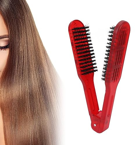 Agatige Cepillo De Doble Cara, Peine Plancha Pelo Cepillo Pelo Antitirones Cepillo De Abrazadera Antiestático Para Alisarse La Herramienta De Peatillo Para El Cabello Para Suavizar Y Peinados Lacos