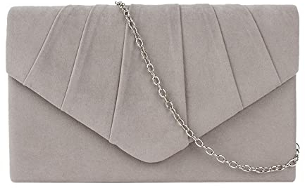 Milya Damen Samt Clutch Abendtasche, Klassisch Envelope Faltig Handtasche Umschlag Crossbody Hochzeit Party Unterarmtasche mit Schulterkette