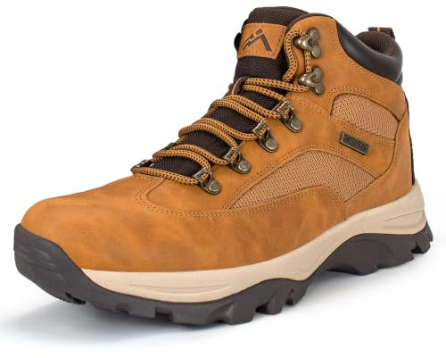 CC-Los Men's Waterproof Walking Boots Non-Slip Outdoor Hiking Ankle Height | Upgraded Waterproof & Durable Build, Multi-Directional Grip, All-Day Comfort, for Hiking, Camping & Daily Wear