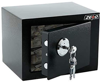 ZENO Safe Box 4.6L | Safes for Home, Office, Hotel | Small Safe With Keys | Lock Box for Money, Jewellery & Other Valuables | High Security | Steel Lock | Includes 3 Keys