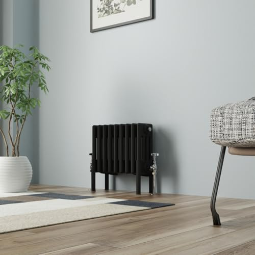 NRG Radiador de hierro fundido tradicional cuatro columnas 300x425mm Negro Interior Diseñador Radiadores de baño