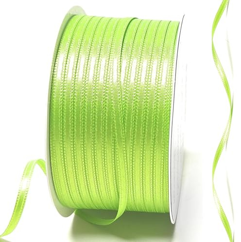 s.dekoda Satinband 50m x 3mm Maigrün - Grün Schleifenband Dekoband Satin