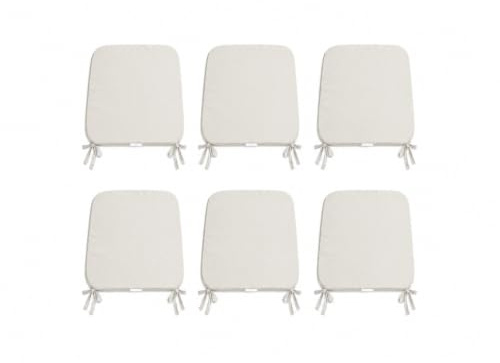 INSAFIANS Luxury Garden, Dining Chair Foam Cushions Summer Seatpad Tie On Seat Pads Patio Furniture Covers in set of 2,4,6 or 8 (Cream, 6)
