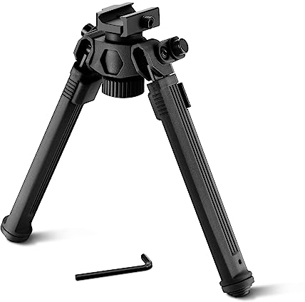 AOMEIKIE Gewehr Zweibein Einstellbar Biped Rotierende Bipod (18,6-27,3 cm / 7,3-10,8 inches) für Picatinny 20-22mm (Schwarz)