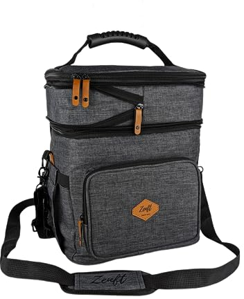 Isolierte Kühltasche faltbar - wasserdichte, auslaufsichere Lunchtasche mit Mehreren Fächern, verstellbare Lunchbag für Camping, Arbeit, Park, See, Strand