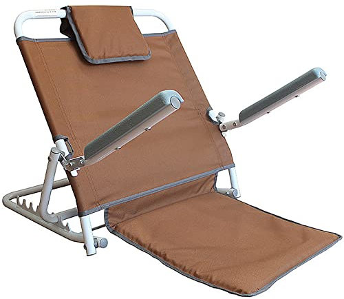 TEmkIn Rückenlehne, Lordosenstütze, Bettrückenlehne (von 15° bis 75°), Verstellbarer Winkel, Rückenlehnenhalterung mit Armlehne und Kopfkissen, Rückenstütze für Bett, tragbar zusammenklappbar