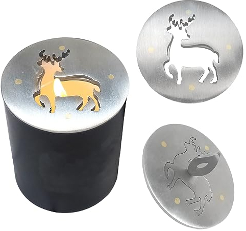 Amindz Spegni Candele in Acciacio Inox, Coperchio per Candela Moose，Strumenti per la Cura delle Candele può Spegnere in Sicurezza Gli Stoppini delle Candele per Feste, Ristoranti, Cene, Casa(Ø55mm