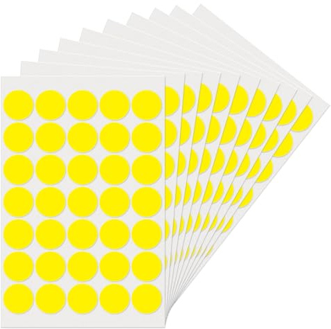 Gelb Runde 25 mm Punkt Aufkleber Selbstklebende Markierungspunkte Wasserdicht Klebepunkte Aufkleber Kleine Farbkodierung Etiketten 350 Stück