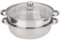Utensilios de Cocina de Acero Inoxidable 27 Cm/11 Pulgadas Olla de Vapor de 2 Capas Olla de Doble Caldera para Cocinar Al Vapor y Cocinar Alimentos Al Vapor a Gas, Eléctrica,