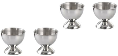 Alipis 4 Piezas Huevera De Acero Inoxidable Hueveras Dippy Soporte para De Nevera Soporte para Bandeja De De Acero Inoxidable Copas De Cóctel Antiguas Refrigerador Envase