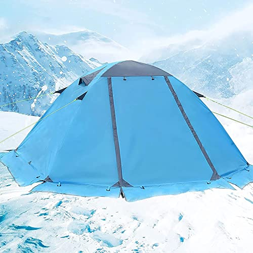 GeRRiT Outdoor-Angelzelt im Winter, EIN tragbarer Rucksack zum Wandern, Eisangeln, Zelte für 2 Personen, Camping, wasserdichtes Nachtangeln, Feldzelt, blau, 200 x 140 x 110 cm