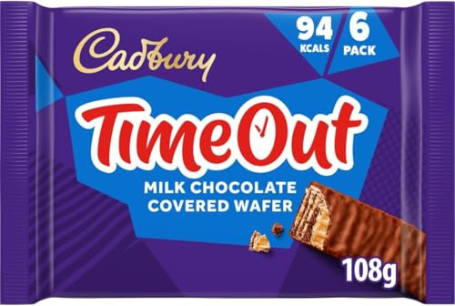 Cadbury Timeout Milk Chocolate Wafer Bars, 6 x 18 g (Pack of 1)