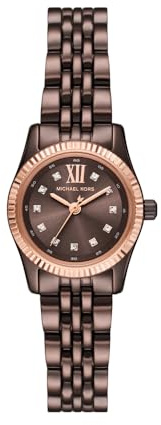 Michael Kors Reloj Lexington para Mujer, 26mm Movimiento de Cuarzo a Tres Agujas con Correa de Acero Inoxidable, Marrón Madera, 26 mm